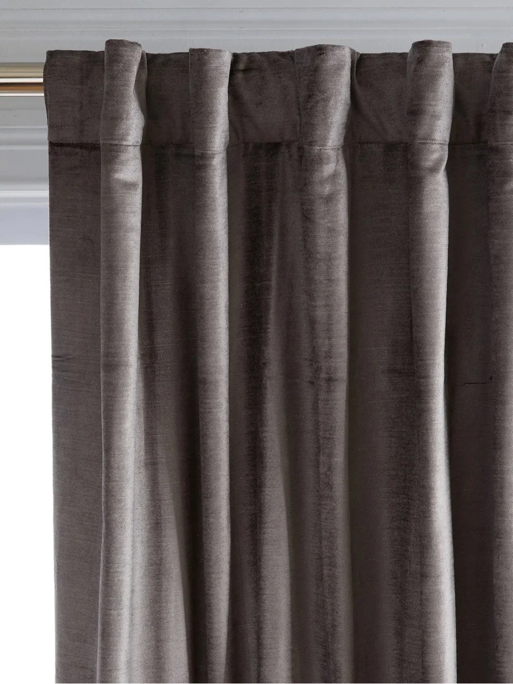 NWT QUINCE Set Of 2 48x96 Luster Velvet Curtains Slate 8924